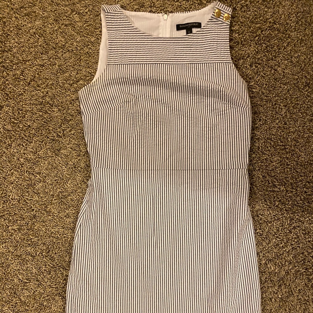 Blue and white nautical dress